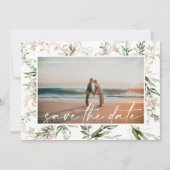 Modern Boho Golden Eukalyptus Grüne Save The Date (Vorderseite)