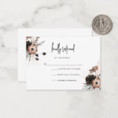 Modern Boho Goth Script RSVP Card Mitteilungskarte (Vorderseite/Rückseite Beispiel)