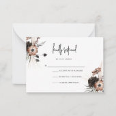 Modern Boho Goth Script RSVP Card Mitteilungskarte (Vorderseite)
