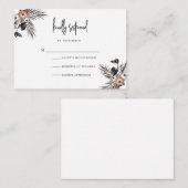 Modern Boho Goth Script RSVP Card Mitteilungskarte (Vorne/Hinten)