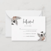 Modern Boho Goth Script RSVP Card Mitteilungskarte (Vorderseite)