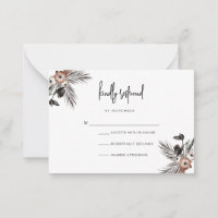 Modern Boho Goth Script RSVP Card