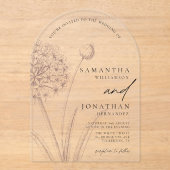 Modern Boho Greenery Minimal Wedding Acryleinladungen (Vorderseite)