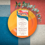 Modern Boho Groovy Retro 70er Rainbow Wedding Menükarte<br><div class="desc">Modern Boho Groovy Retro 70er Rainbow Wedding Menu</div>