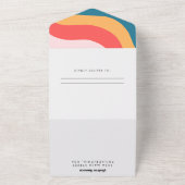 Modern Boho Groovy Retro 70er Wedding All In One Einladung (Außenbereich)