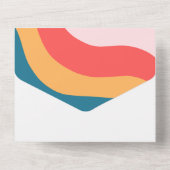 Modern Boho Groovy Retro 70er Wedding All In One Einladung (Rückseite)