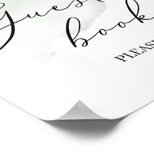 Modern boho grüne eucalyptus Gästebuch (Ecke)