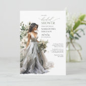 Modern Boho grüne eucalyptus Hochzeitskleidung Einladung (Stehend Vorderseite)