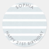 Modern Boho Happy Birthday Foto Runder Aufkleber (Vorderseite)