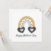 Modern Boho Heart Rainbow Mother Day Card Karte (Vorderseite/Rückseite Beispiel)