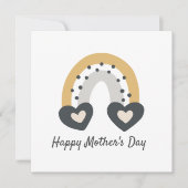 Modern Boho Heart Rainbow Mother Day Card Karte (Vorderseite)