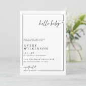 Modern Boho Hello Baby Foto Babydusche Einladung (Stehend Vorderseite)