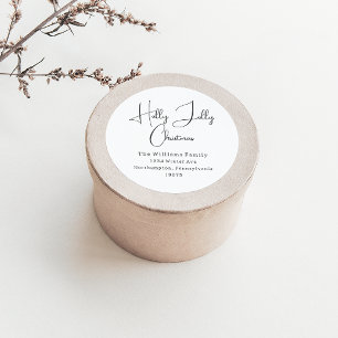 Modern Boho Holly Jolly Weihnachtsfeiertage Umschl Runder Aufkleber