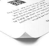 Modern Boho Honeymoon Fund QR will gut unterschrei Poster (Ecke)