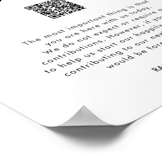 Modern Boho Honeymoon Fund QR will gut unterschrei Poster (Ecke)