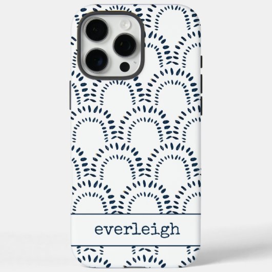 Modern Boho Indigo Blue Rainbow Personalisiert Case-Mate iPhone Hülle (Rückseite)