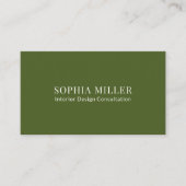Modern Boho Interior Designer Olive Green & Cream Terminkarte (Vorderseite)