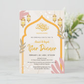 Modern Boho Islamic Lantern Ramadan Iftar Dinner Einladung (Stehend Vorderseite)