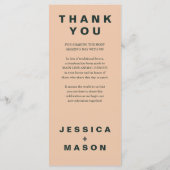 Modern Boho Jewel Earth Tone Wedding Menu Menükarte (Rückseite)