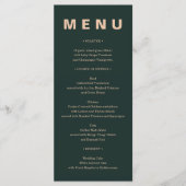 Modern Boho Jewel Earth Tone Wedding Menu Menükarte (Vorderseite)