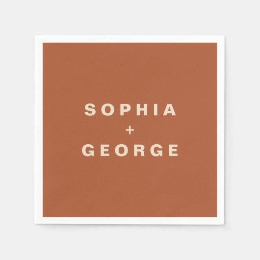 Modern Boho Jewel Earth Tone Wedding Serviette (Vorderseite)