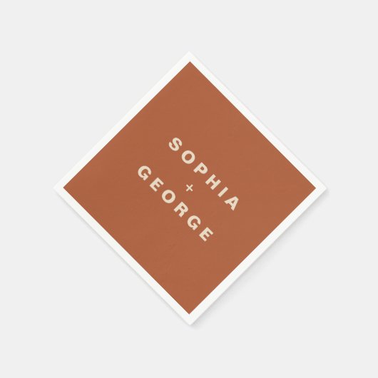 Modern Boho Jewel Earth Tone Wedding Serviette (Ecke)