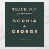 Modern Boho Jewel Earth Tone Wedding Wine Fevor Weinetikett (Einzelnes Label)