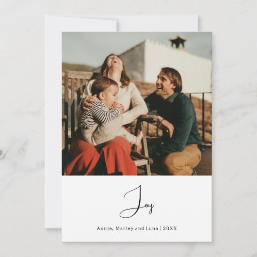 Modern Boho Joy Vertical Foto Weihnachten (Vorderseite)