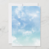 Modern Boho Kinderzimmer Watercolor Blue It's boy  Einladung (Rückseite)