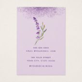 Modern Boho lavender blumenohrkarton (Rückseite)