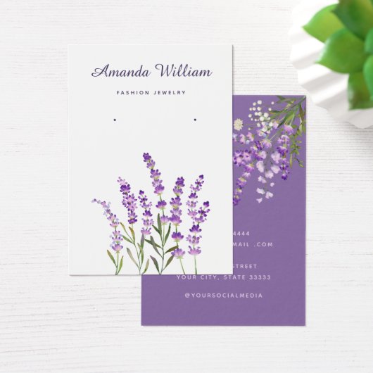 Modern Boho lavender blumenohrkarton (Schreibtisch)