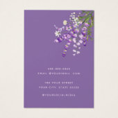 Modern Boho lavender blumenohrkarton (Rückseite)