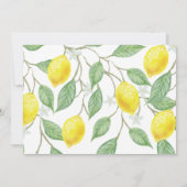 Modern Boho Lemon Sommerhochzeit Einladung (Rückseite)