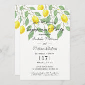 Modern Boho Lemon Summer Engagement Party Einladung (Vorne/Hinten)