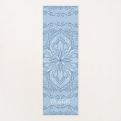 Modern Boho Light Blue Mandala Elegant Monogram Yogamatte (Vorderseite)