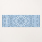 Modern Boho Light Blue Mandala Elegant Monogram Yogamatte (Vorderseite (Horizontal))