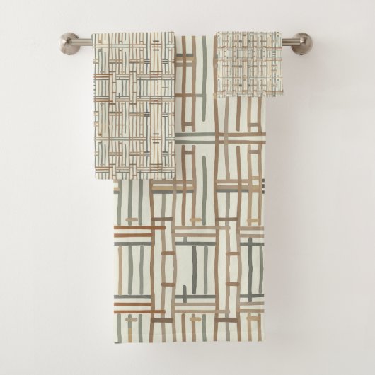 Modern Boho Linear Geometric ID1276 Badhandtuch Set (Insitu)