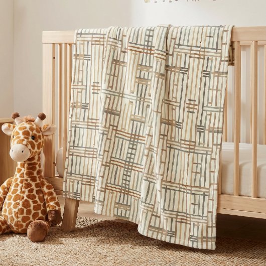 Modern Boho Linear Geometric ID1276 Fleecedecke