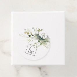 Modern-Boho-Logo mit Abstrakt-grün-weißer Blume Geschenkanhänger