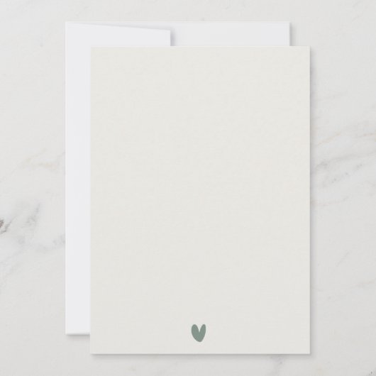 Modern-Boho-Logo mit Abstrakt-grün-weißer Blume Mitteilungskarte (Rückseite)