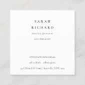 Modern-Boho-Logo mit Abstrakt-grün-weißer Blume Quadratische Visitenkarte (Rückseite)