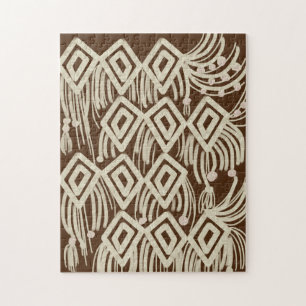Modern Boho Macrame Doodles Brown Puzzle