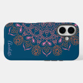 Modern Boho Mandala Medallion Aquamariner Name Case-Mate iPhone Hülle (Rückseite (Horizontal))