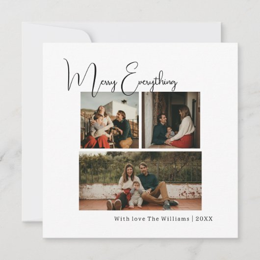 Modern Boho Merry Alles Sechs Foto Weihnachten (Vorderseite)