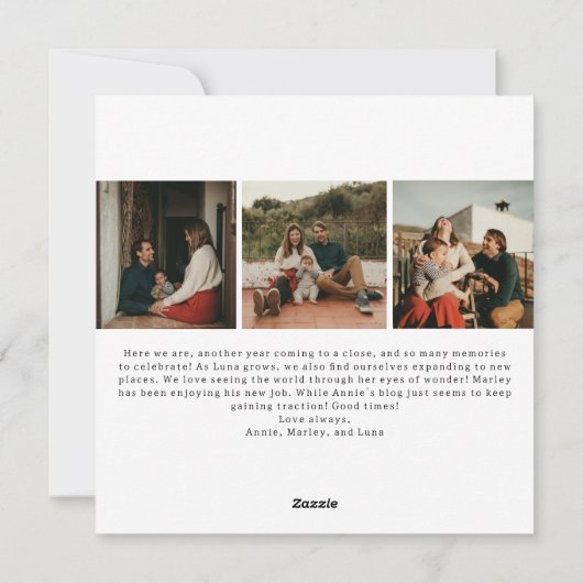 Modern Boho Merry Alles Sechs Foto Weihnachten (Rückseite)