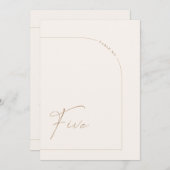 Modern Boho Minimal Arch Table Five Tischnummer (Vorne/Hinten)