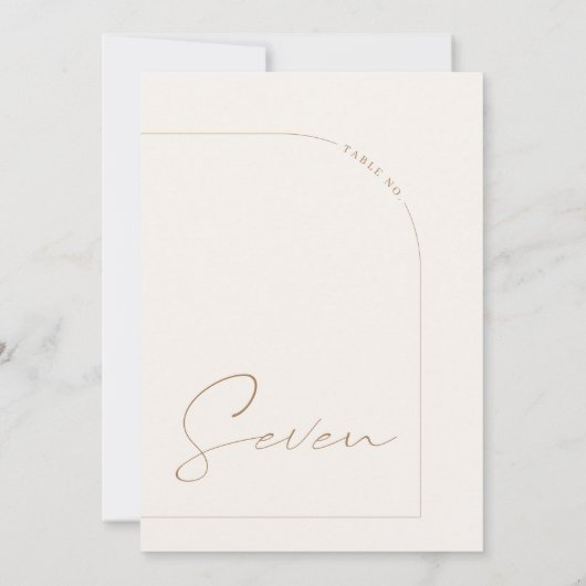 Modern Boho Minimal Arch Table Tischnummer (Rückseite)