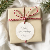 Modern Boho Minimal Bow Happy Holidays Weihnachten Geschenkanhänger