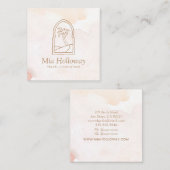 Modern Boho Minimal Palm Tree Quadratische Visitenkarte (Vorne/Hinten)