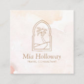 Modern Boho Minimal Palm Tree Quadratische Visitenkarte (Vorderseite)